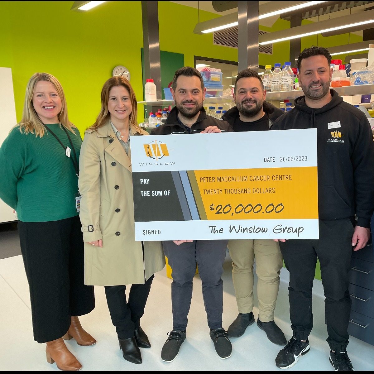 Winslow stands behind its Winslow family with Peter Mac donation