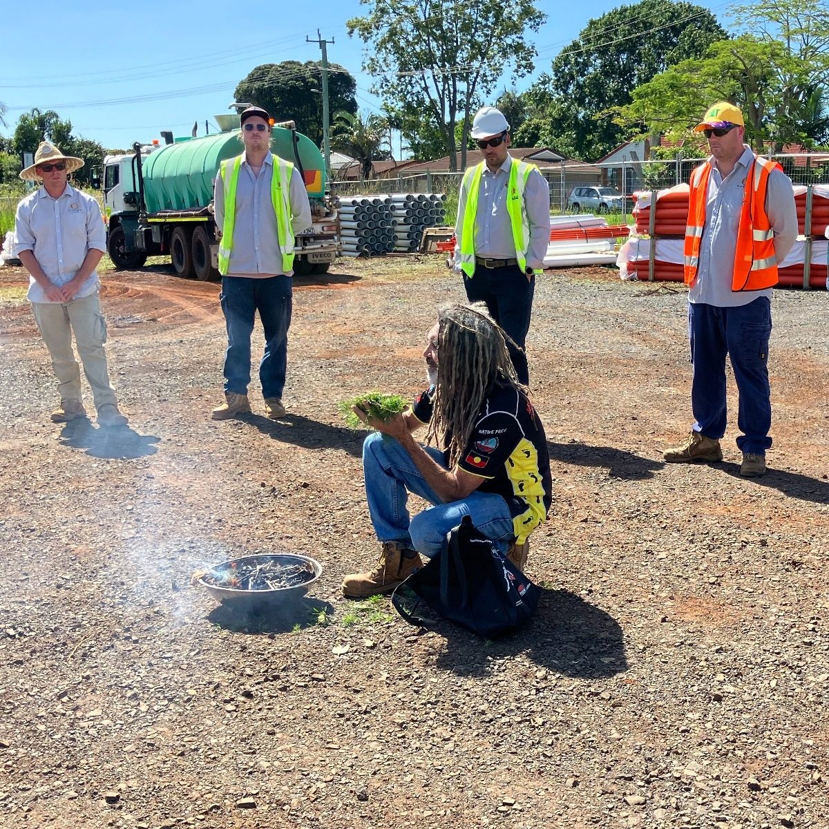 Smoking ceremony for Northern Rivers team